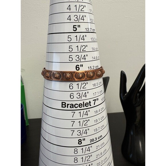 Vintage Bell Trading Post Punched Copper Cuff Bracelet Southwestern BOHO Small - Picture 5 of 8